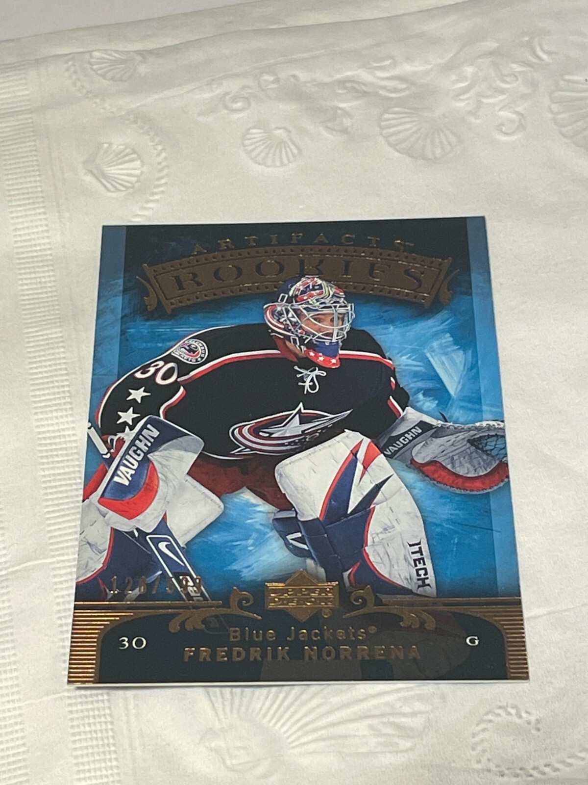Fredrik Norrena 2006-07 Upper Deck Artifacts RC /599 #239 NHL Blue Jackets Card