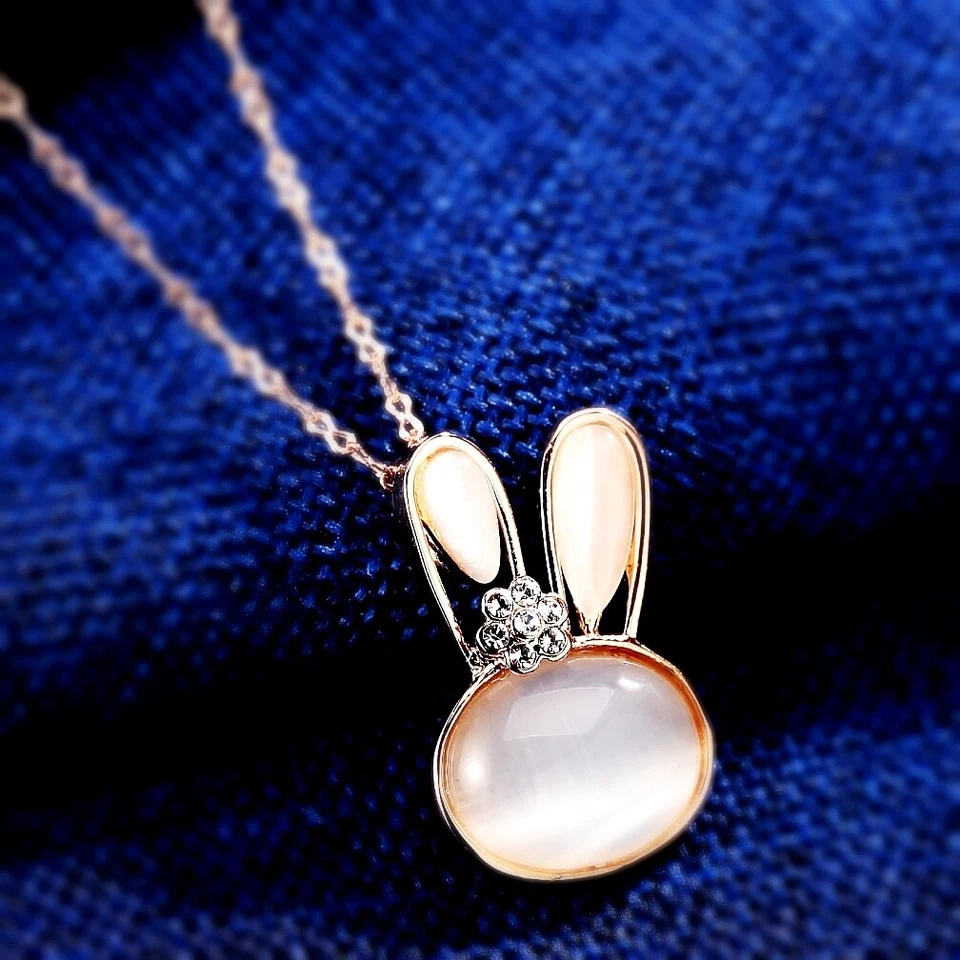 7 Styles 18K Rose Gold Filled Cubic Zirconia Opal Glass Exquisite Necklace Foto 3 de 4