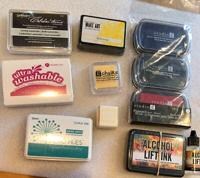 11 Diff SEALED Styles, Types, Colors Crafts Inks, Chalks and Alcohol Lift Ink