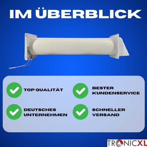 100m³/h Lüftungsanlage Set Wandlüfter mit Kabel und Zugschalter + Rohr Lüfter - Bild 8 von 8
