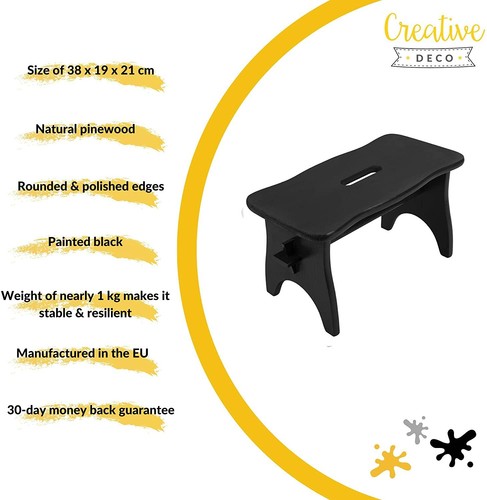 Creative Deco Holz Hocker | 39 x 18 x 21 cm | Tritthocker Holzbank | 5 Farben - Bild 34 von 35