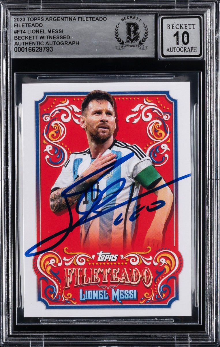 2023 Topps Argentina Fileteado Lionel Messi #FT4 Beckett BAS