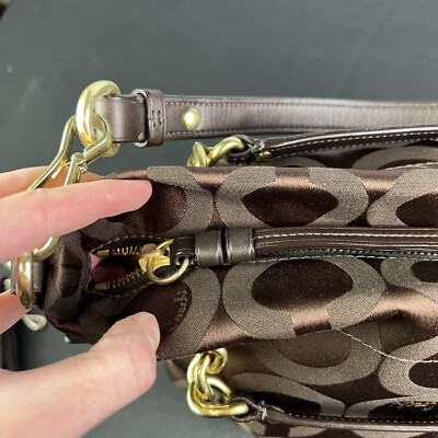 Coach Brown Monogram Logo Shoulder Bag Purse 14146 NEW | eBay