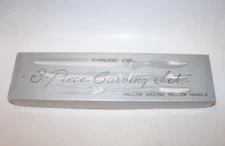 Vintage Stainless Steel 3-Piece Carving Set Hollow Ground Hollow Handle Japan