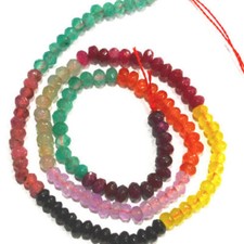 Natural 2x4mm Faceted Multicolor Gemstone Rondelle Loose Beads 15'' Strand