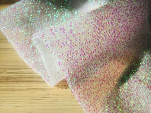 Tela Lametta Tinsel Lurex Material Brillante 150 cm de Ancho Rosa Iridiscente Brillo - Imagen 3 de 4