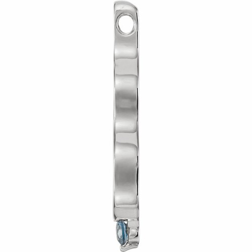 Vertical Slide Pendant Family Jewelry Sterling Silver 1-5 Round Birthstones - Picture 9 of 17