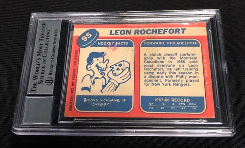 LEON ROCHEFORT SIGNED 1968 TOPPS FLYERS CARD BECKETT AUTHENTICATED MINT 10 AUTO - Picture 2 of 2