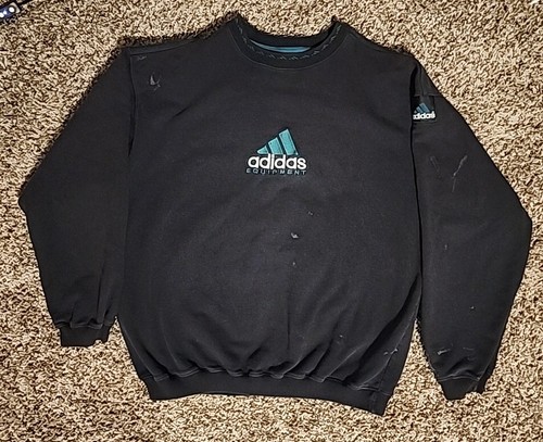 Vintage Adidas Equipment Men's Central Embroidered Logo Sweatshirt Sz M/L  - Picture 2 of 17
