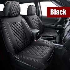 Full Set 5-sits Front Rear Leather Seat Cover For 2005-2023 Toyota Tacoma Black