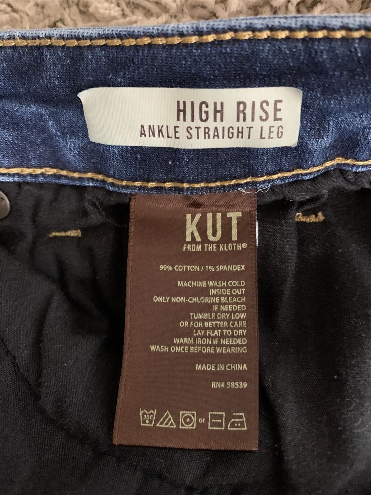 KUT From The Kloth Jeans High Rise Ankle Straight Leg Medium Wash ...