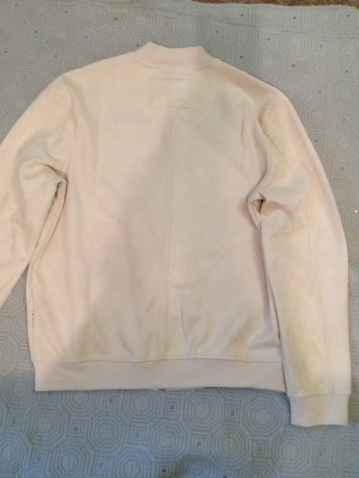 Chaqueta de bombardero de microfibra suave Ben Sherman para hombre talla grande - color crema - nueva con etiquetas Foto 4 de 4