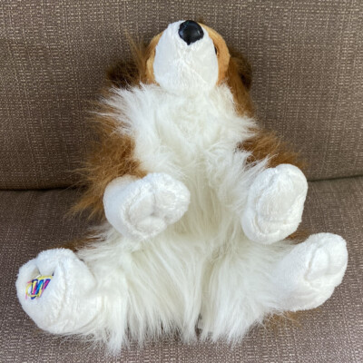 GANZ Webkinz Collie White & Brown Plush Dog Lassie Toy no code