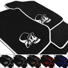 NF Fußmatten Schwarz Druck STAHLHELM Farbe wählbar für Opel Astra G Coupe Bj 200