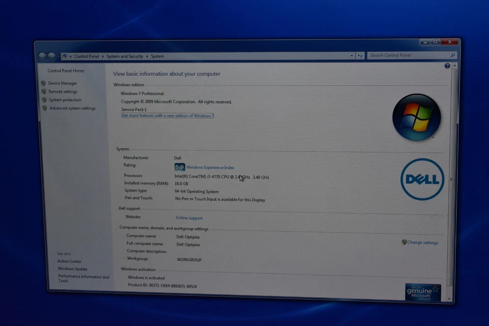 Dell Optiplex 9020 SFF Quad Core i7-4770 3.4GHz 16GB 1TB HDD Windows 7 64-bit - Image 2 of 4