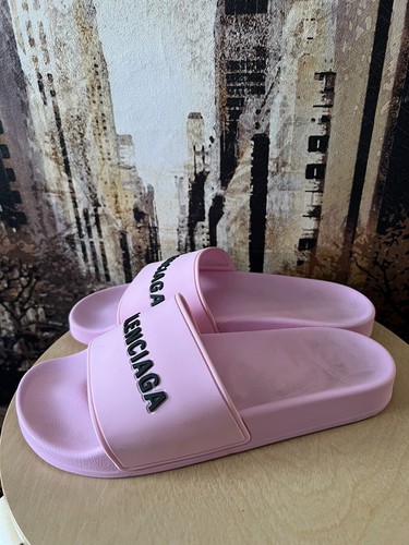 Balenciaga Damen Piscine Logo Rubber Pool Slides Pink 39 - Bild 3 von 7