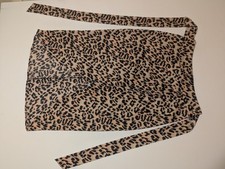 Oasis Ladies Size 10 Brown Leopard Print Midi Skirt