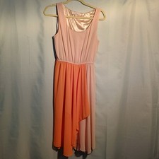 olive and oak Sleeveless Color block Dress Peach Pink Asymmetrical Hem Women’s.