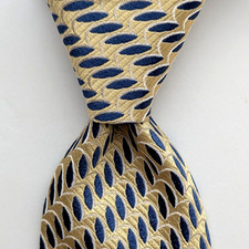 JOHN W. NORDSTROM Men's 100 Silk Tie ITALY Geometric Yellow/Multicolor EUC