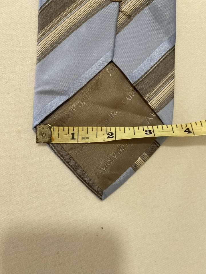 Corbata para hombre ARMANI COLLEZIONI azul seda a rayas M en Italia ex estado Foto 3 de 4
