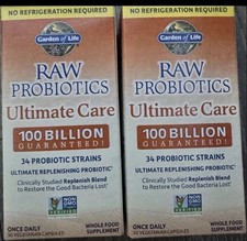 2 Garden of Life Raw Probiotics Ultimate Care 100 Billion 30 Cap, 1/27 