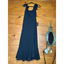 NWT Lulus Summer Invite Black Tie-Strap Tiered Midi Dress Bridesmaid Classy Sz S