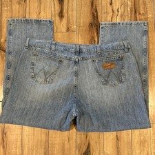 Wrangler Retro Relaxed Boot Jeans Mens Sz 42X30 Blue Western Rodeo Cowboy Horses