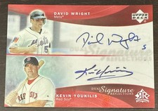 David WRIGHT YOUKILIS🔥2005 UD Reflections Red Dual Signatures AUTO #DWKY 53/99