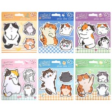 Jactales Cute Cat Shaped Sticky Notes Set - 6 4.9 inches x 5.5 inches,