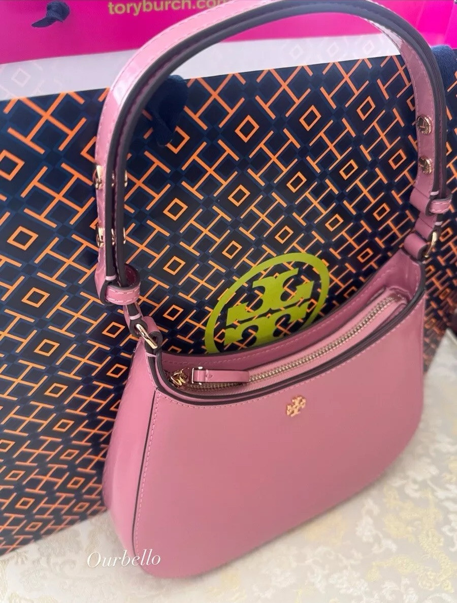 AUTHENTIC NEW TORY BURCH EMERSON PATENT LEATHER GOLD/PINK BAG