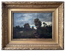 19th CENTURY DIAZ De La PENA - STORMY LANDSCAPE - BARBIZON SCHOOL OIL PAINTING