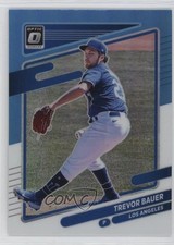 2021 Panini Donruss Optic Carolina Blue & White Prizm Trevor Bauer #196 14tz
