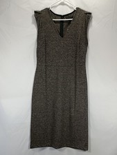 NWT Banana Republic Black and Cream Tweed Sheath Dress Size 8 Work Wedding