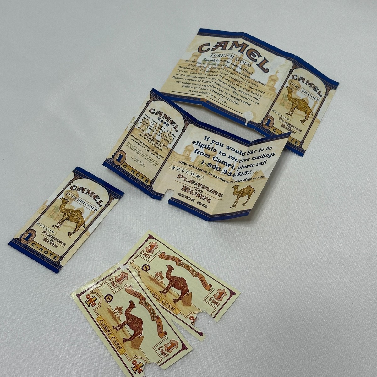 Vintage 1990's Lot of 5 Camel Cash 1$ C-Notes Joe Cool | eBay