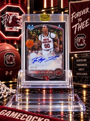 2025-26 Bowman U Chrome Ta'Niya Latson Rookie Auto Black /10 South Carolina