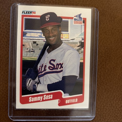 #ad Sammy Sosa Fleer Rookie card with double error # 548. Wrong D.O.B. and home $200.00