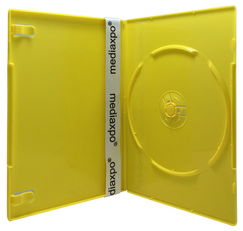 100 SLIM Solid Yellow Color Single DVD Cases 7MM