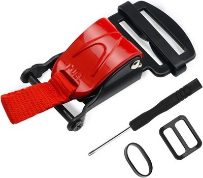 URLWALL 1pcs Helmet Quick Release Buckle Replacement Kit, All Stainless Red