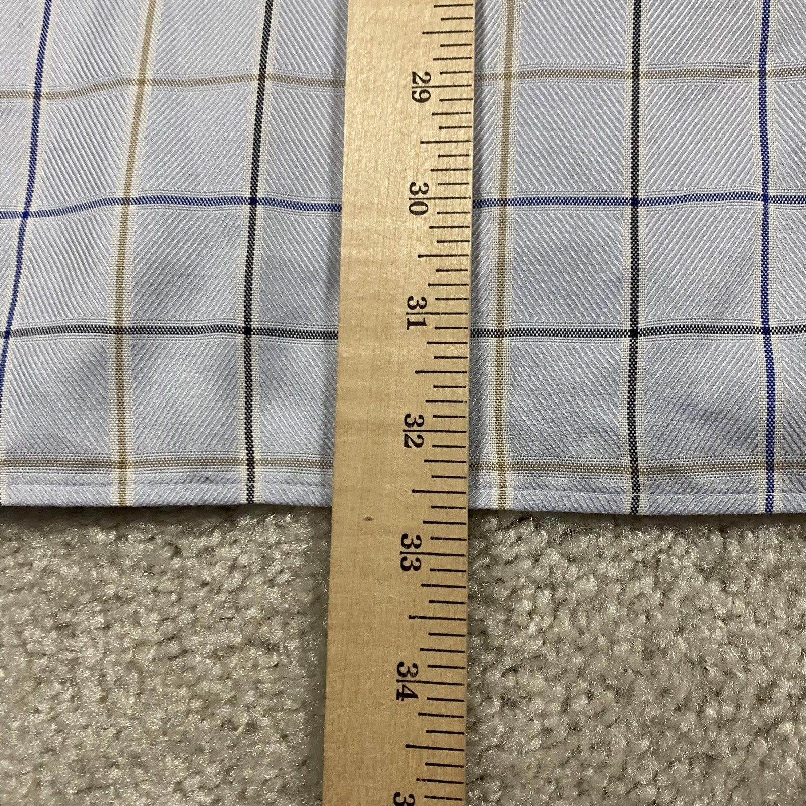 Armani Collezioni Shirt Mens 17 43 Large Blue Check Luxury Made Italy Formal