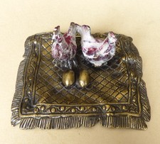 DANS LE GOUT DES BRONZES DE VIENNE SCULPTURE COQ ET POULE EN BRONZE VERS 1900