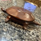 VINTAGE HAND CARVED WOODEN TURTLE TRINKET BOX 1970's  — photo 3