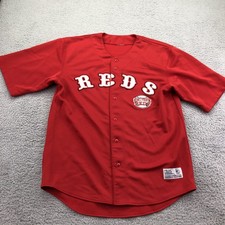 Cincinnati Reds Baseball Jersey Mens XL Red MLB Button Front Short Sleeve