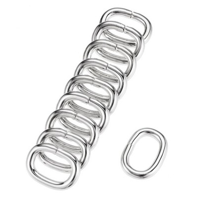 Metal Oval Ring Buckles 20x12mm for Bags Belts Silver Tone 20pcs