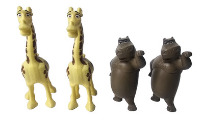 Madagascar Escape 2 Moto Hippo Melman Giraffee 2008 McDonald's Toy NO SOUND 4 pc