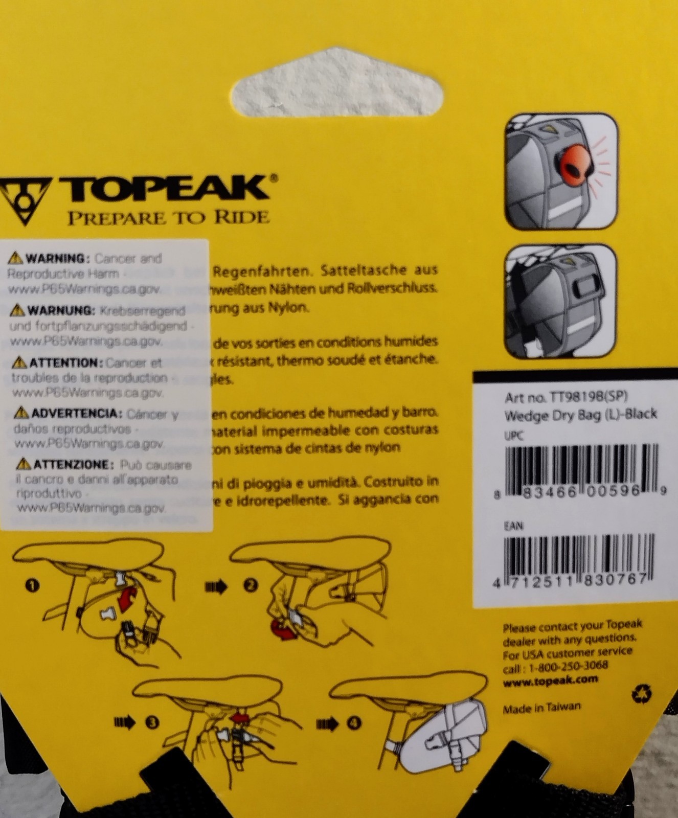Topeak Wedge DryBag Bike Bag Size: Large Color: Black