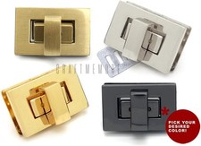 2sets 1-1/8" Rectangle Turn Lock Clasp Purse Closure Twist Lock Leathercraft ...