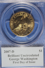 2007 D PCGS GEORGE WASHINGTON BRILLIANT UNC PRESIDENTAIL DOLLAR #B51290