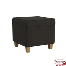 Durable Storage Ottoman W/ Soft Close Hinged Lid Living Room Bedroom Seating New