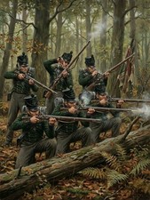 Waterloo 95th rifles shooting at french scouts 10x 8 inch print 