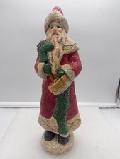 Crackle Finish Primitive Santa Claus Figure Christmas Decor